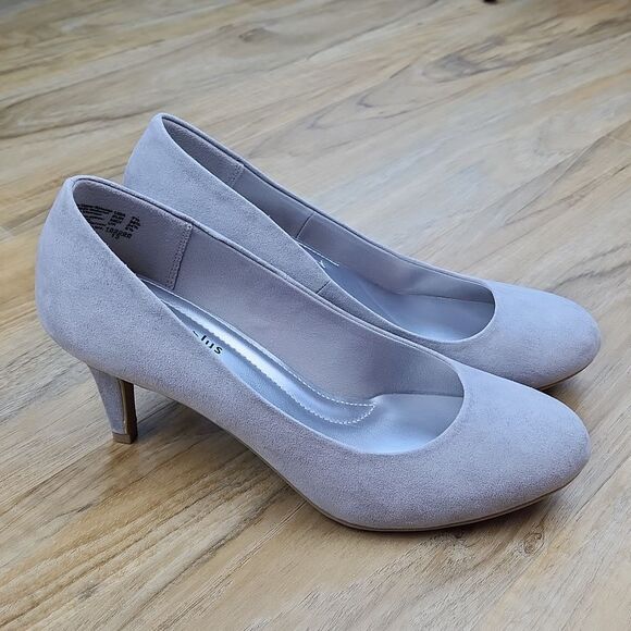 🩵Comfort Plus by Predictions Light Gray Suede Heels Size 7.5 - Picture 4 of 13